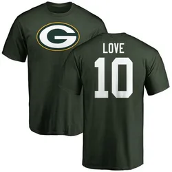 Jordan Love Green Bay Packers Men's Green Name & Number Logo T-Shirt -